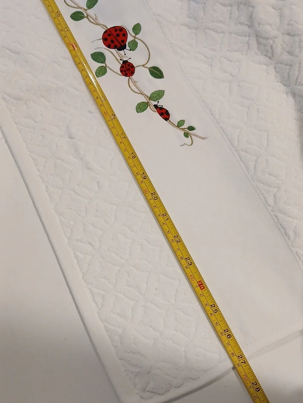 Ladybugs Bath Towels 100% Cotton Bianca Jacquard Portugal 27x49